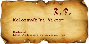 Kolozsvári Viktor névjegykártya