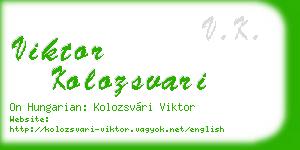 viktor kolozsvari business card