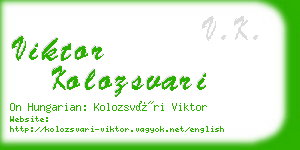 viktor kolozsvari business card